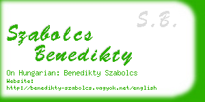 szabolcs benedikty business card